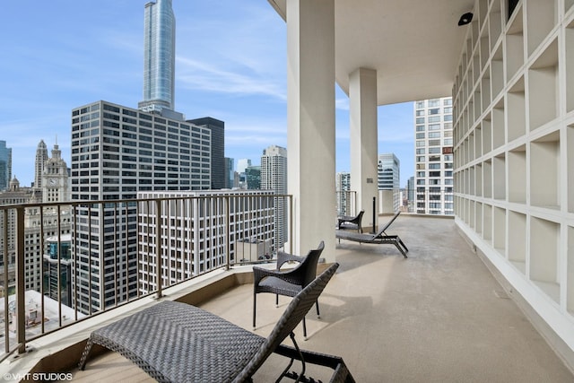 balcony with a view of city