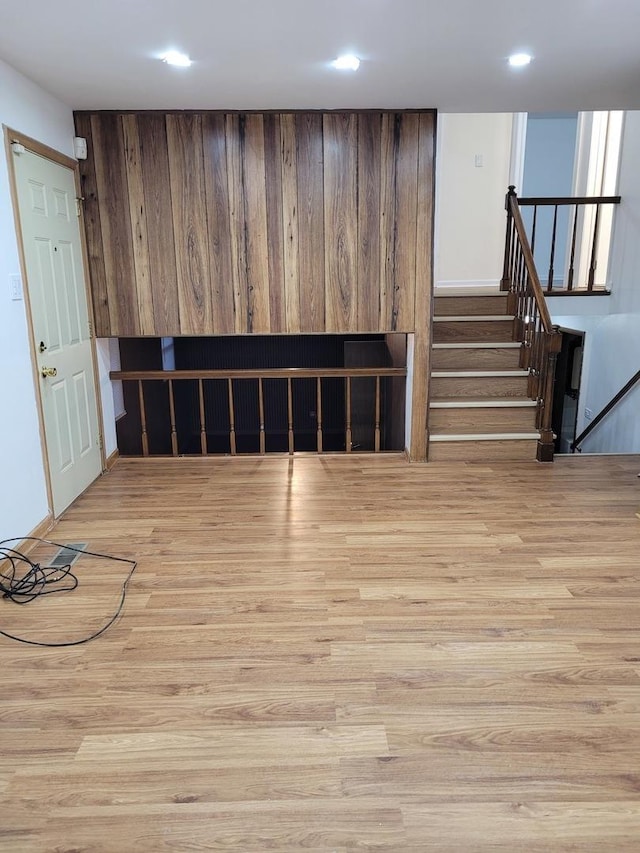 957 Harvard Ln, Matteson, IL 60443 - below grade area with stairway, recessed lighting, and light wood-style flooring