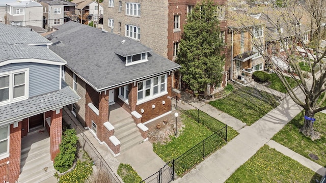 drone / aerial view with a residential view