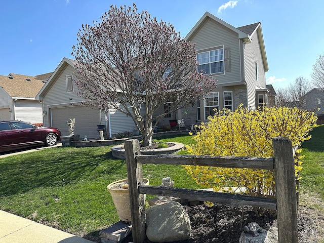 view of front of property with brick siding and a front yard
