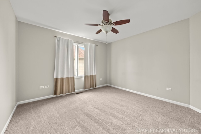 2716 Whitchurch Ct, Naperville, IL 60564 - carpeted spare room featuring a ceiling fan and baseboards