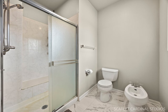 2716 Whitchurch Ct, Naperville, IL 60564 - bathroom with marble finish floor, a stall shower, and toilet