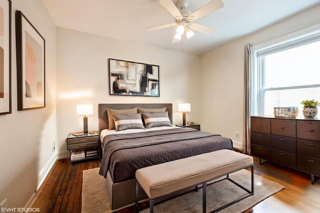 4240 N Clarendon Ave Unit 301S, Chicago, IL 60613 - bedroom featuring wood finished floors, baseboards, and a ceiling fan