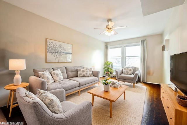 4240 N Clarendon Ave Unit 301S, Chicago, IL 60613 - living area featuring a ceiling fan and wood finished floors