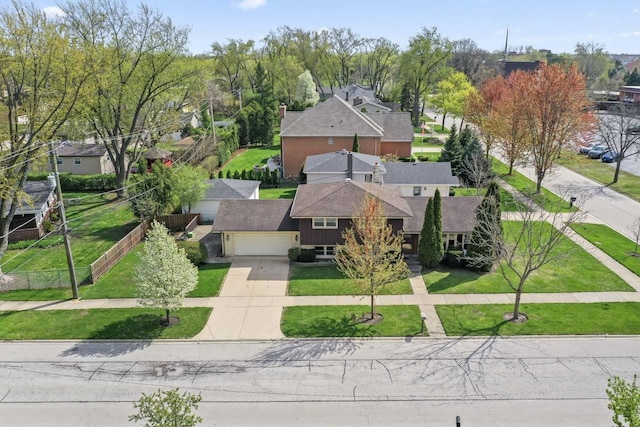 bird's eye view with a residential view