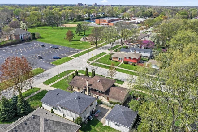 bird's eye view with a residential view