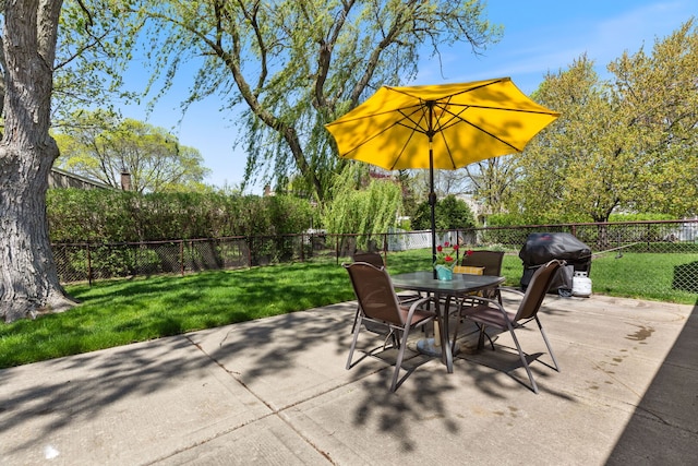 view of patio / terrace featuring outdoor dining space and area for grilling