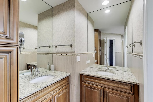bathroom with two vanities