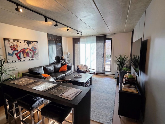 9701 N Dee Rd Unit 2G, Niles, IL 60714 - living area featuring rail lighting