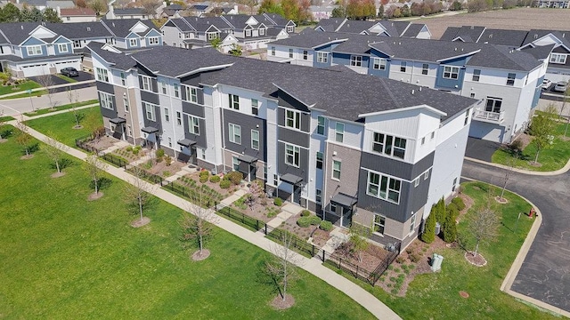 drone / aerial view with a residential view