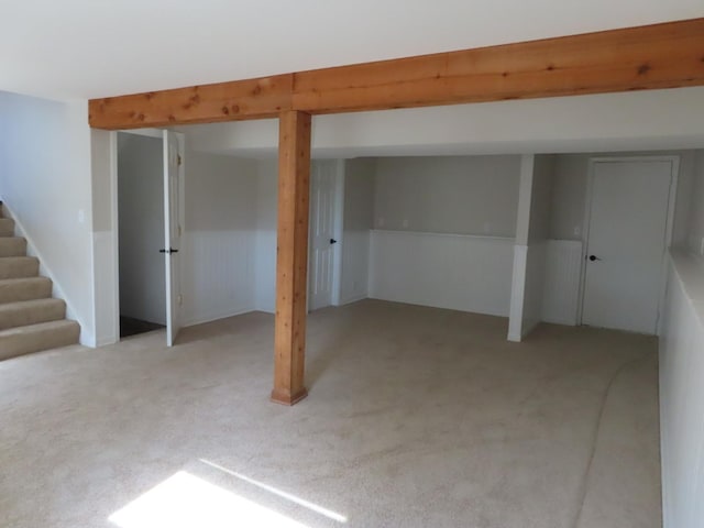 302 Windsor Dr, Ottawa, IL 61350 - finished basement featuring light colored carpet and stairway