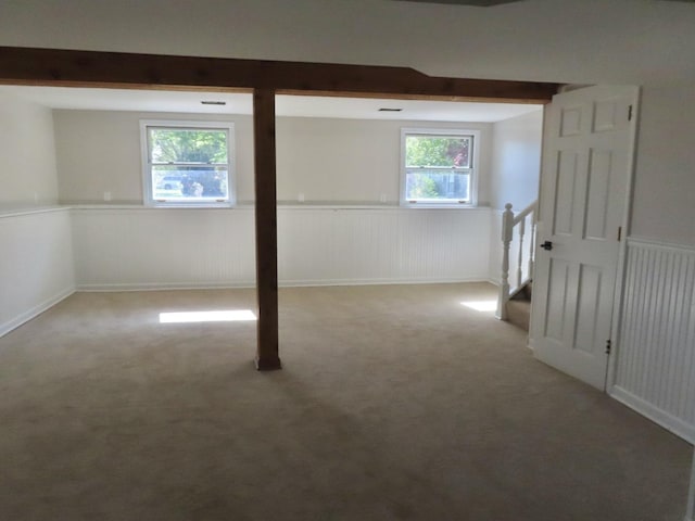 302 Windsor Dr, Ottawa, IL 61350 - basement featuring carpet and wainscoting