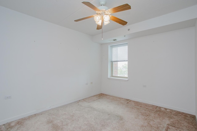 9355 Irving Park Rd Unit 510, Schiller Park, IL 60176 - empty room with baseboards, light carpet, a ceiling fan, and visible vents