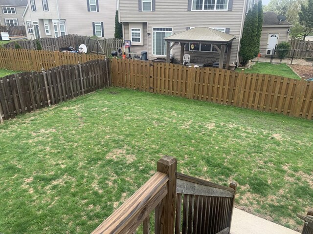 view of yard with a gazebo