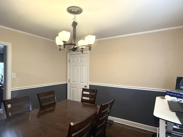 10455 S Forest Ave, Chicago, IL 60628 - dining space with crown molding, wood finished floors, and a chandelier