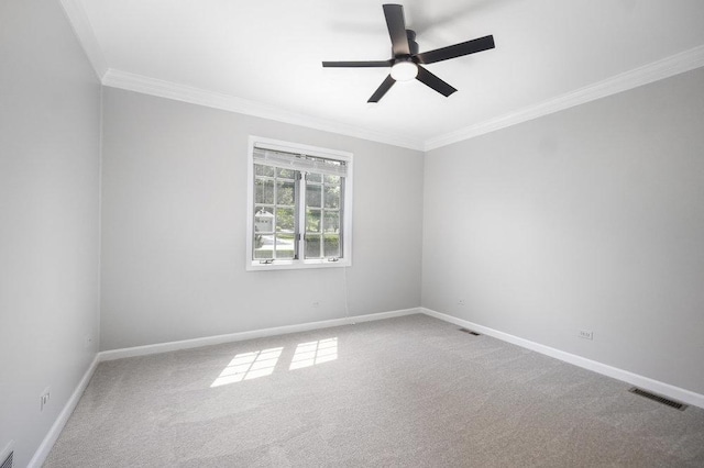 1872 River Ridge Circle, Naperville, IL 60565 - carpeted empty room featuring crown molding, a ceiling fan, and baseboards