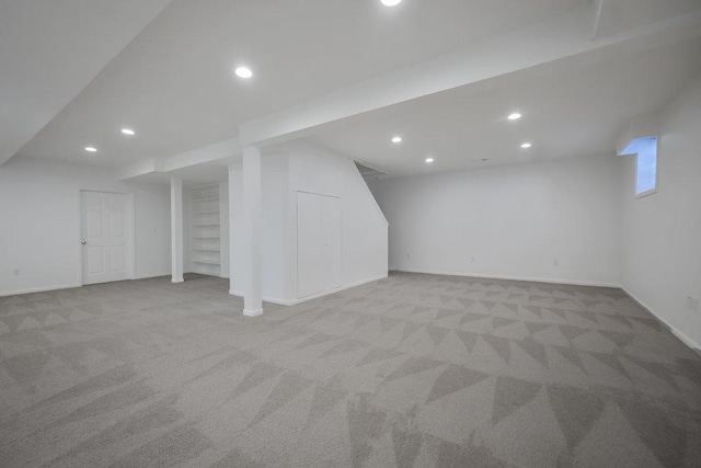 1872 River Ridge Circle, Naperville, IL 60565 - below grade area with light colored carpet, recessed lighting, and baseboards