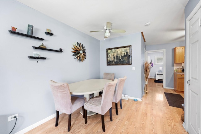 165 Dover Dr Unit 3, Des Plaines, IL 60018 - dining space with a ceiling fan, baseboards, and light wood finished floors