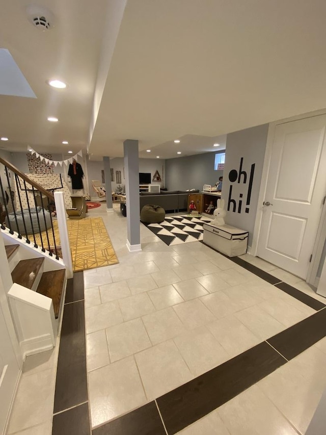 building lobby with stairs