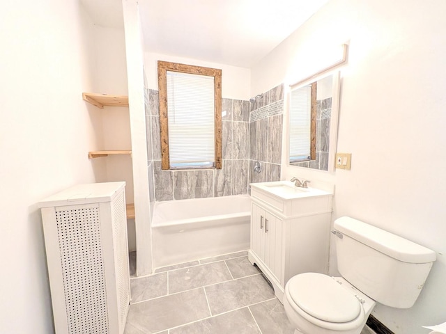 7549 S Perry Ave, Chicago, IL 60620 - bathroom featuring vanity, radiator, tile patterned flooring, and toilet