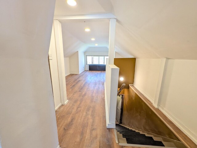 7549 S Perry Ave, Chicago, IL 60620 - bonus room with baseboards, recessed lighting, lofted ceiling, and wood finished floors