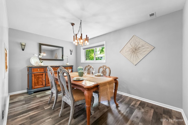 622 Katherine St, Saint Charles, IL 60174 - dining space with a chandelier and dark wood-style floors