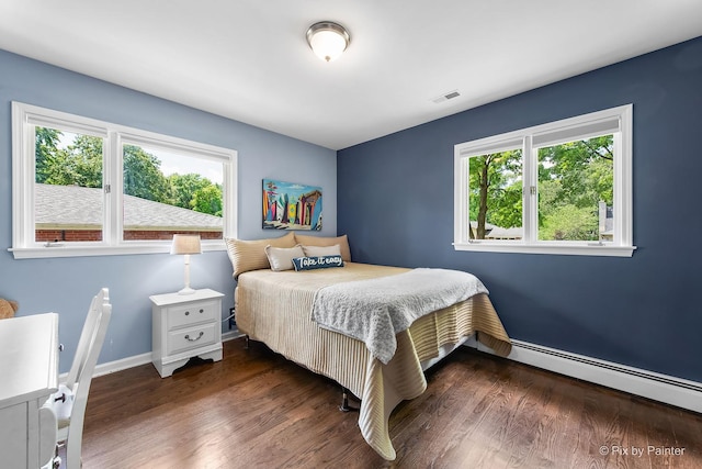 622 Katherine St, Saint Charles, IL 60174 - bedroom with multiple windows, dark wood finished floors, and baseboard heating
