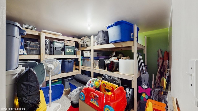 view of storage area