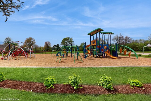 community playground with a yard