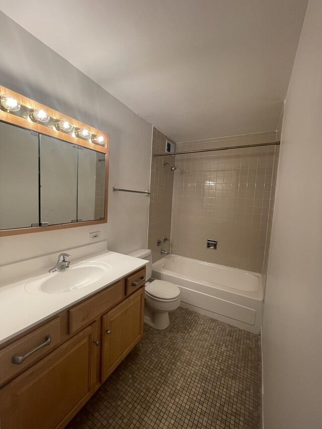 6700 S S Shore Dr Unit 21B, Chicago, IL 60649 - bathroom featuring vanity, toilet, shower / bathtub combination, and tile patterned flooring