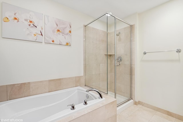 600 N Lake Shore Dr Unit 1309, Chicago, IL 60611 - bathroom with a stall shower, tile patterned floors, and a bath