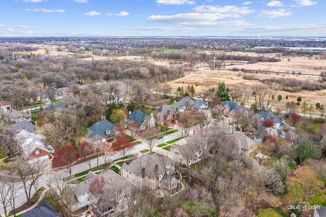 drone / aerial view with a residential view