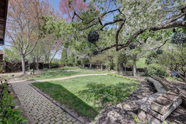 view of yard featuring a fenced backyard