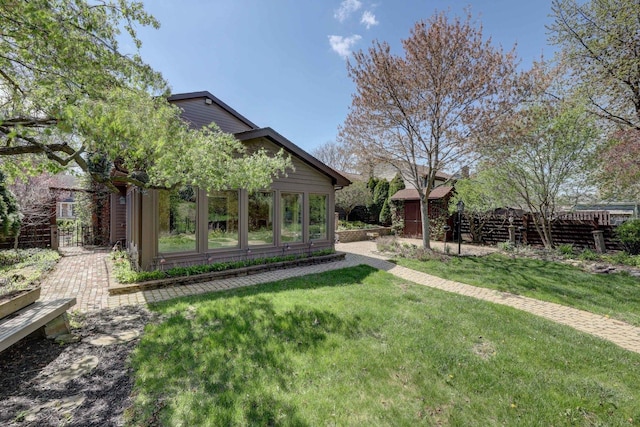 view of yard with fence