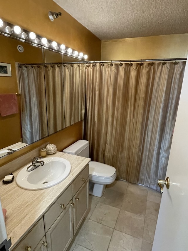 195 N Harbor Dr Unit 4908, Chicago, IL 60601 - full bathroom featuring vanity, tile patterned floors, toilet, and a textured ceiling