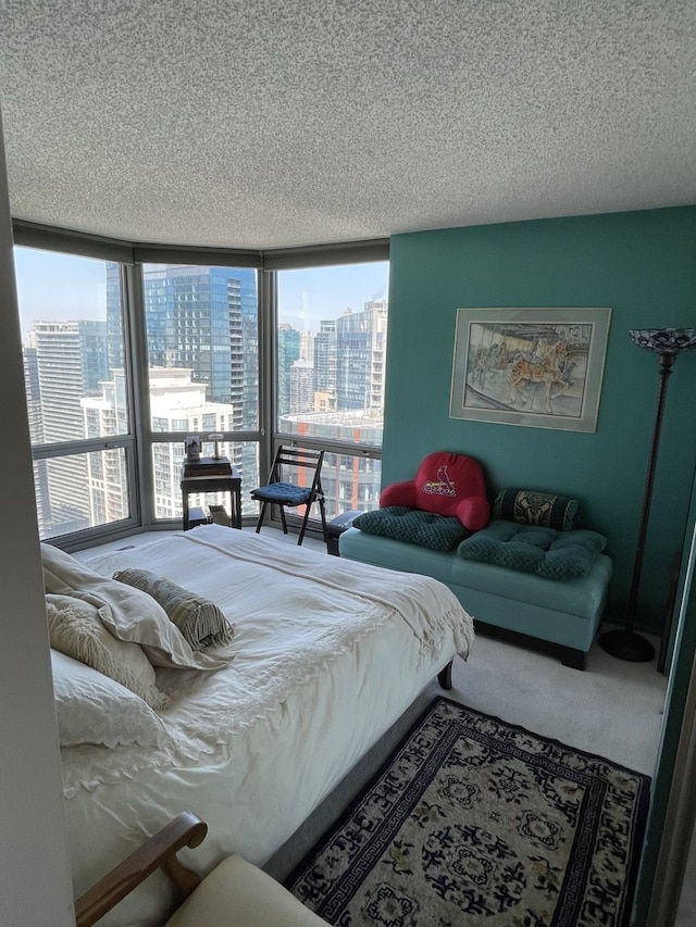 195 N Harbor Dr Unit 4908, Chicago, IL 60601 - carpeted bedroom with a view of city and a textured ceiling