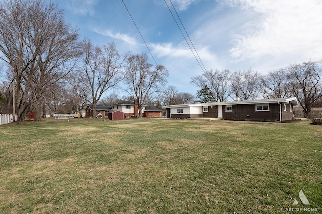 view of yard featuring fence