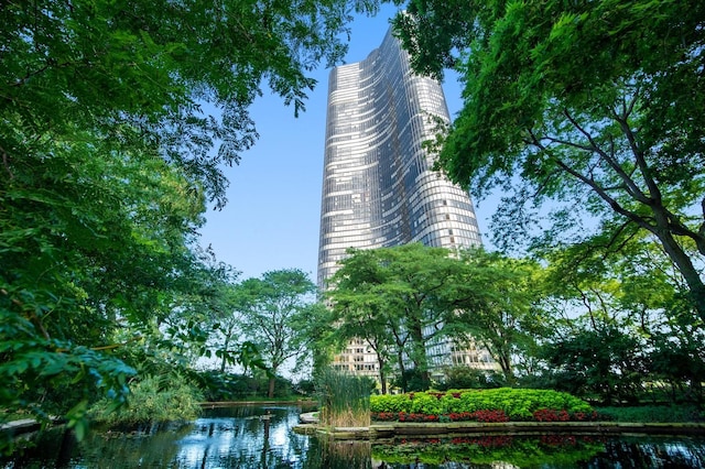 view of property's community with a water view