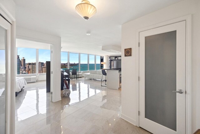 505 N Lake Shore Dr Unit 4412, Chicago, IL 60611 - hallway featuring baseboards and a water view