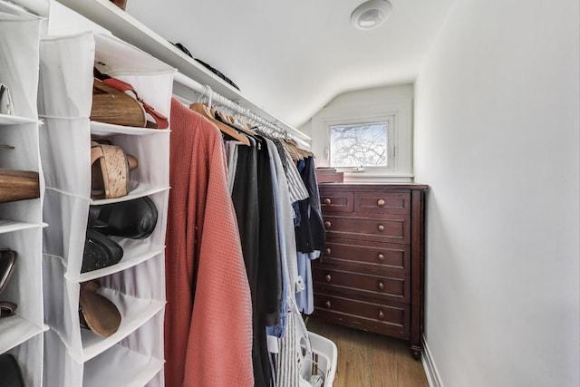 360 W Maple St, Lombard, IL 60148 - walk in closet with wood finished floors and vaulted ceiling