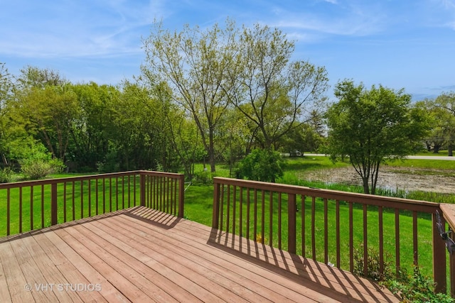 7 N Brittany Ln, Hainesville, IL 60030 - wooden deck with a lawn