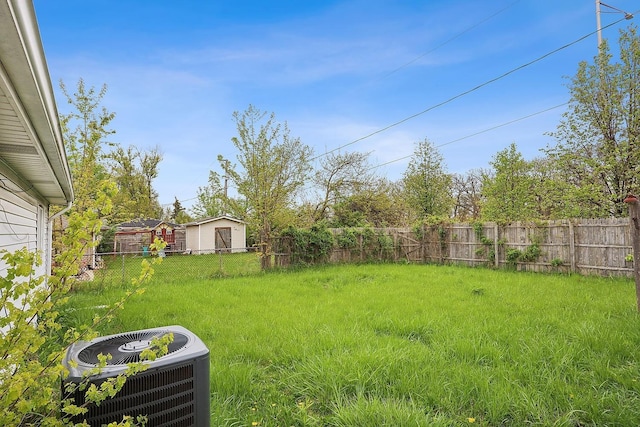 view of yard with central AC