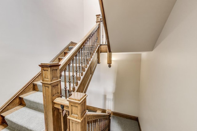 stairway with baseboards