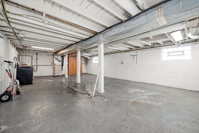 below grade area with heating unit