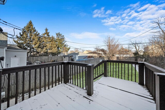 13311 S S Ave N, Chicago, IL 60633 - wooden terrace with a fenced backyard and an outbuilding