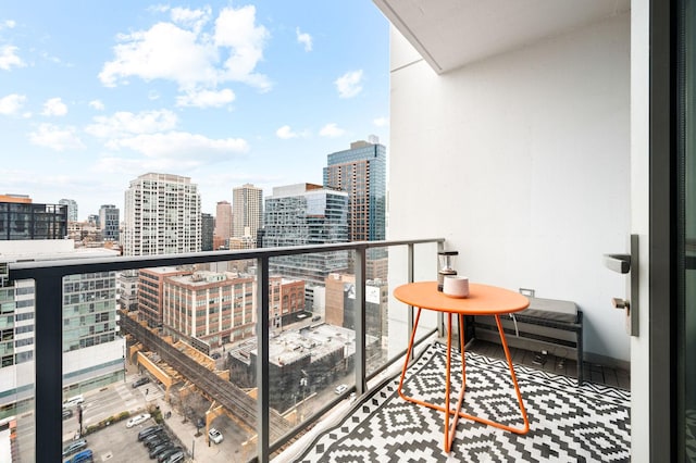 balcony featuring a view of city