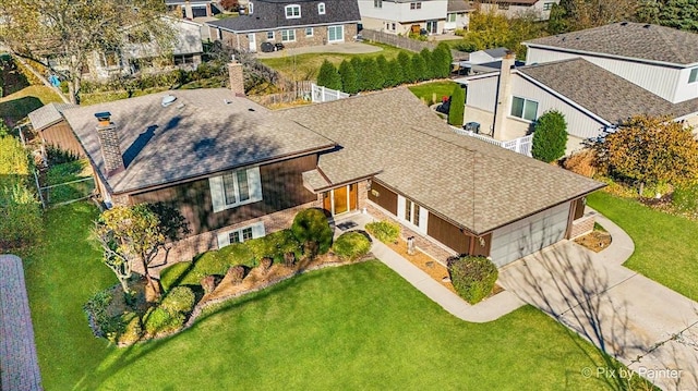 drone / aerial view featuring a residential view