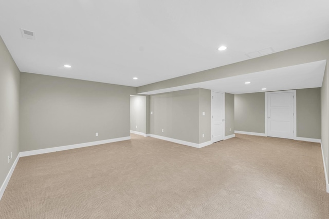 407 Sutton St, Savoy, IL 61874 - finished basement with light carpet, recessed lighting, and baseboards