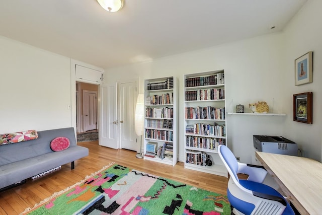 office with wood finished floors