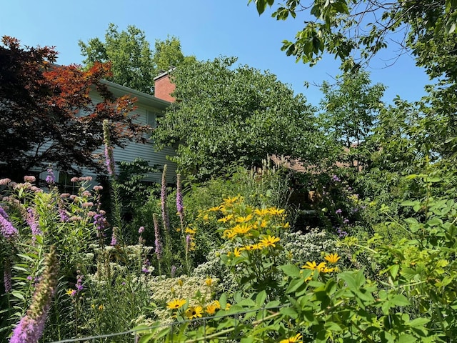 view of side of home featuring a chimney